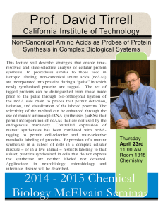 Prof. David Tirrell  California Institute of Technology