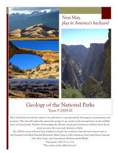 Geology of the National Parks Next May, play in America’s backyard