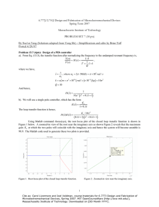 6.777J/2.751J Design and Fabrication of Microelectromechanical Devices Spring Term 2007