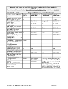 Klamath Falls Resource Area NEPA Document Routing Slip for Electronic...  CX-06-25
