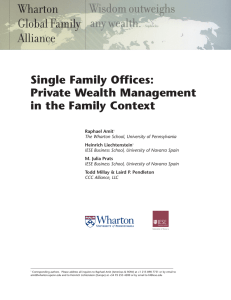 Single Family Offices: Private Wealth Management in the Family Context