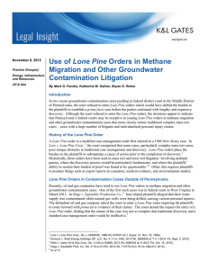 Lone Pine Migration and Other Groundwater Contamination Litigation