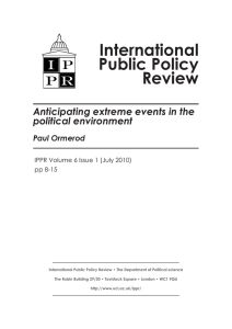 International Public Policy Review Anticipating extreme events in the