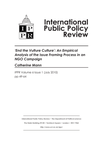 International Public Policy Review ‘End the Vulture Culture’: An Empirical