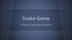 Snake Game Corbett Crook and Chris Rice