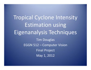 Tropical Cyclone Intensity  Estimation using  Eigenanalysis Techniques Tim Douglas