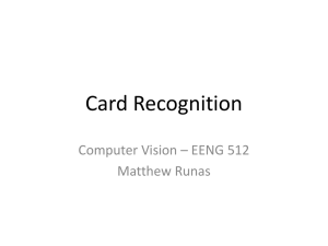 Card Recognition Computer Vision – EENG 512 Matthew Runas