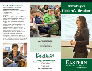 Children’s Literature Masters Program The M.A. in Children’s Literature