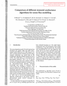 Comparison of different stomatal conductance algorithms for ozone flux modelling W.J. J.
