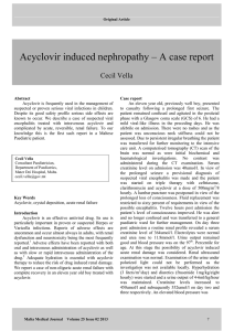 Acyclovir induced nephropathy – A case report Cecil Vella