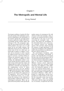 The Metropolis and Mental Life Chapter 1 Georg Simmel
