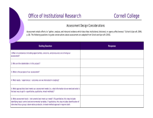 Office of Institutional Research Cornell College Assessment Design Considerations