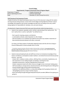 Cornell College Departmental / Program Assessment Plan &amp; Progress Report