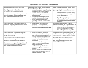 English Program Goals and Student Learning Outcomes