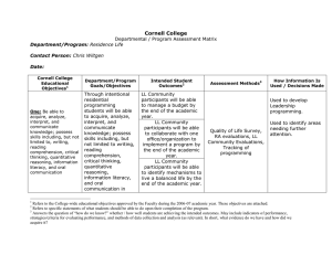 Cornell College  Departmental / Program Assessment Matrix Department/Program:
