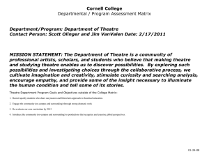 Cornell College Departmental / Program Assessment Matrix  Department/Program: Department of Theatre