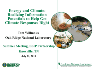 Energy and Climate: Realizing Information Potentials to Help Get Climate Responses Right