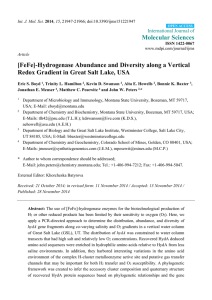 Molecular Sciences [FeFe]-Hydrogenase Abundance and Diversity along a Vertical International Journal of