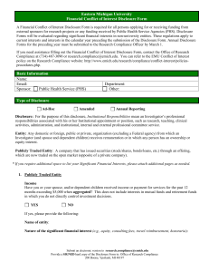 Eastern Michigan University Financial Conflict of Interest Disclosure Form