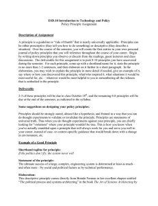 ESD.10 Introduction to Technology and Policy Description of Assignment Policy Principle Assignment