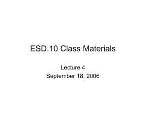 ESD.10 Class Materials Lecture 4 September 18, 2006