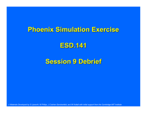 Phoenix Simulation Exercise ESD.141 Session 9 Debrief
