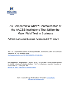 As Compared to What? Characteristics of Major Field Test in Business