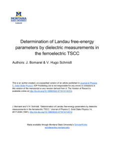 Determination of Landau free-energy parameters by dielectric measurements in the ferroelectric TSCC