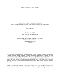 NBER WORKING PAPER SERIES A POLLUTION THEORY OF DISCRIMINATION: