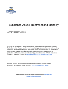 Substance-Abuse Treatment and Mortality Author: Isaac Swensen