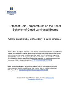 Effect of Cold Temperatures on the Shear