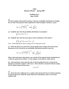 3.063 Polymer Physics  Spring 2007 Problem Set 1 Due 2/15/07