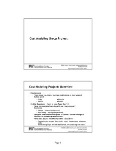 Cost Modeling Group Project: