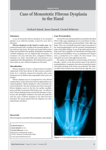Case of Monostotic Fibrous Dysplasia in the Hand Case Presentation
