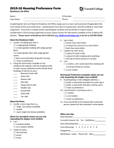 2015-16 Housing Preference Form