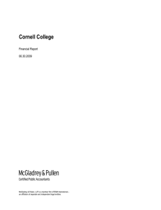Cornell College  Financial Report 06.30.2009