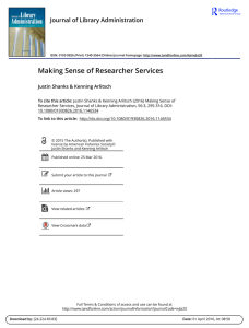 Making Sense of Researcher Services Journal of Library Administration