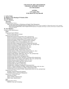 COLLEGE OF ARTS AND SCIENCES COLLEGE ADVISORY COUNCIL Arts Subcommittee AGENDA