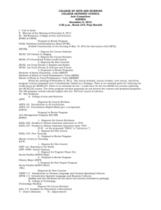COLLEGE OF ARTS AND SCIENCES COLLEGE ADVISORY COUNCIL Arts Committee AGENDA