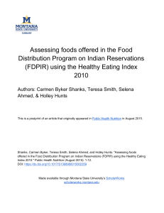 Assessing foods offered in the Food Distribution Program on Indian Reservations