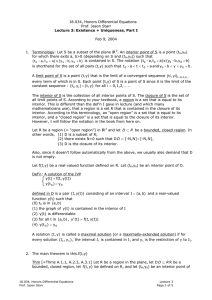 18.034, Honors Differential Equations Prof. Jason Starr Feb 9, 2004