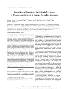 Causality and Persistence in Ecological Systems: Matteo Detto, * Annalisa Molini,