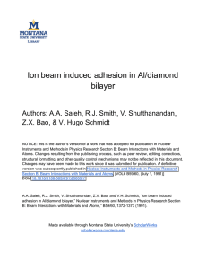 Ion beam induced adhesion in Al/diamond bilayer