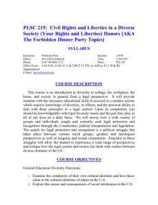 PLSC 215:  Civil Rights and Liberties in a Diverse