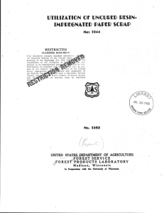 UTIl.1ZAT1~N OF UNCURED RESIN - IMPREGNATED PATER SCRA P  May 194 4