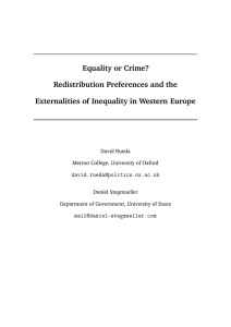 Equality or Crime? Redistribution Preferences and the