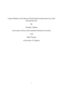 Labour Markets in the Interwar Period and Economic Recovery in... UK and the USA By
