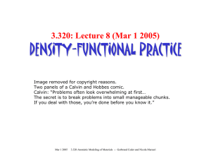 DENSITY - FUNCTIONAL PRACTICE 3.320: Lecture 8 (Mar 1 2005)