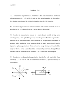 1 9.1.  Solve for the magnetization vs. field for a)... silicon (assume Problems  Ch 9