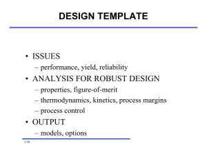 DESIGN TEMPLATE •  ISSUES •  ANALYSIS FOR ROBUST DESIGN